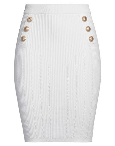 Balmain Woman Mini Skirt White Size 8 Viscose, Polyester