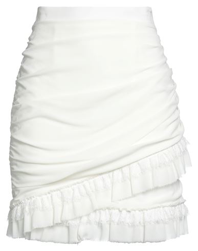 Shop Balmain Woman Mini Skirt Ivory Size 4 Silk In White