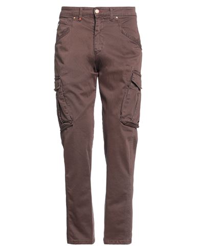 Berna Man Pants Brown Size 36 Cotton, Elastane