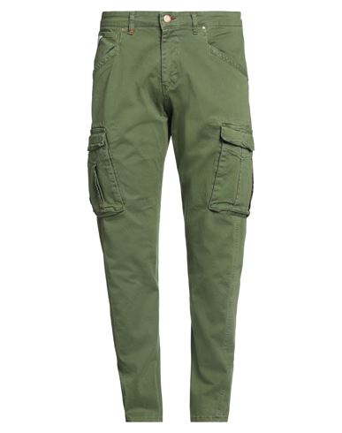 Berna Man Pants Military Green Size 38 Cotton, Elastane