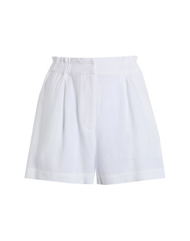 Topshop Woman Shorts & Bermuda Shorts White Size 14 Viscose, Linen