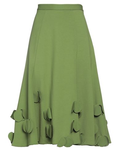 Meimeij Woman Midi Skirt Military Green Size 6 Viscose, Polyamide, Elastane