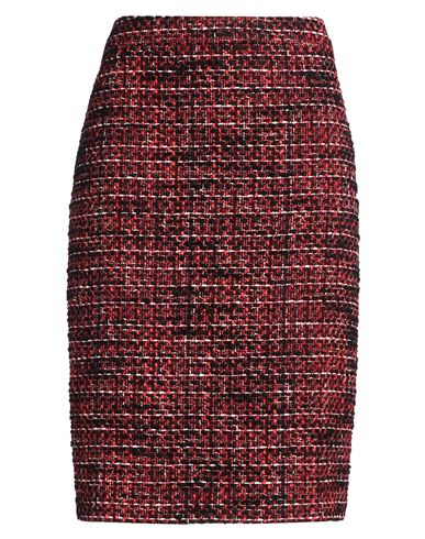 Boutique Moschino Woman Midi Skirt Red Size 14 Acrylic, Polyester, Wool, Cotton, Polyamide