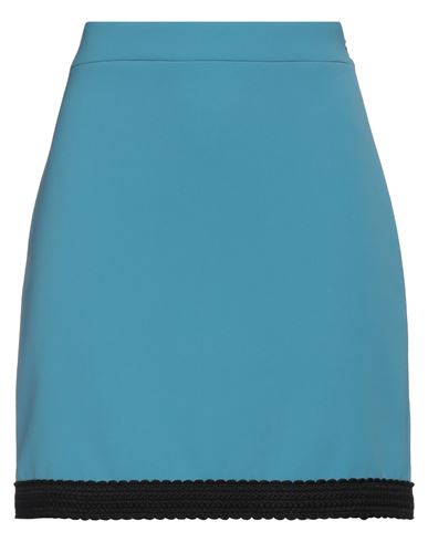 Boutique Moschino Woman Mini Skirt Pastel Blue Size 6 Polyester, Elastane In Blue