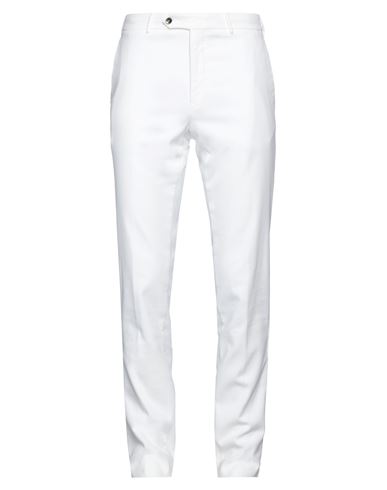 Pt Torino Man Pants White Size 38 Cotton, Elastane