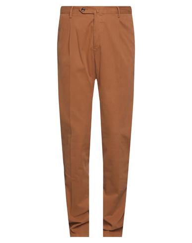Pt Torino Man Pants Camel Size 36 Cotton, Elastane In Beige
