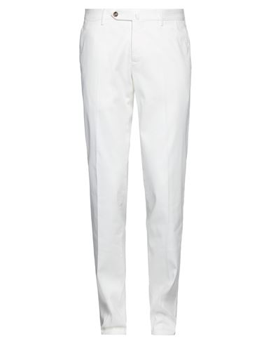 Pt Torino Man Pants Ivory Size 38 Cotton, Cashmere, Elastane In White