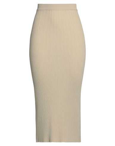 Chloé Woman Midi Skirt Beige Size M Wool, Cashmere