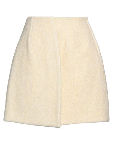 Jil Sander Woman Mini Skirt Light Yellow Size 2 Virgin Wool, Alpaca Wool, Mohair Wool, Polyamide