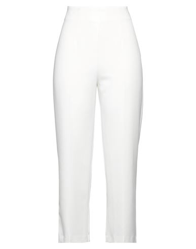 Rossopuro Woman Pants White Size 4 Polyester, Rayon, Elastane