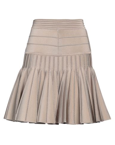 Balmain Woman Mini Skirt Light Brown Size 6 Viscose, Polyamide, Elastane In Beige