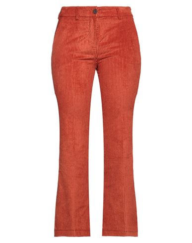 Incotex Woman Pants Rust Size 4 Cotton, Viscose, Elastane In Red