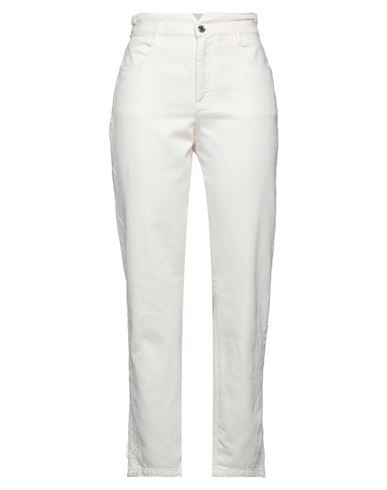 Ermanno Firenze Woman Pants White Size 2 Polyester, Cotton, Viscose In White