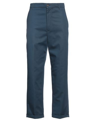 Shop Kenzo Man Pants Slate Blue Size 46 Cotton