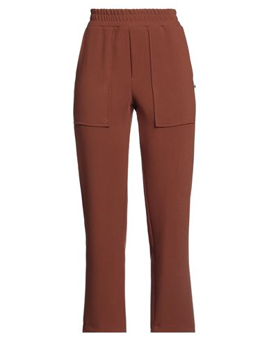 Même Road Woman Pants Brown Size 4 Polyester, Rayon, Elastane