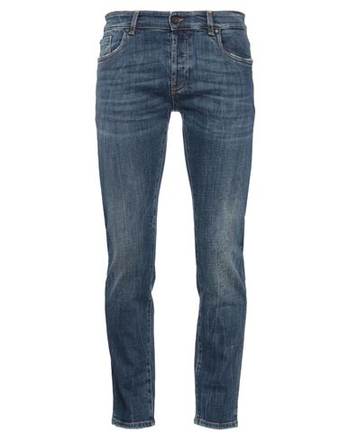 MESSAGERIE MESSAGERIE MAN DENIM PANTS BLUE SIZE 32 COTTON, ELASTANE