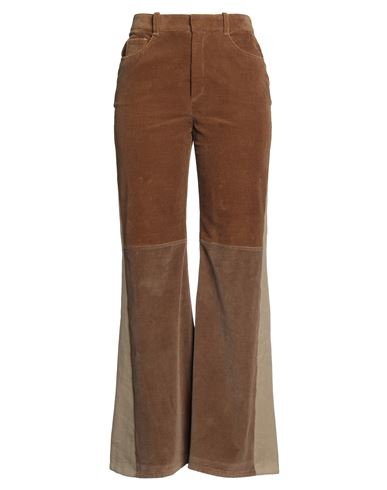 Chloé Triple Brown Retro Flared Corduroy Pants In Beige