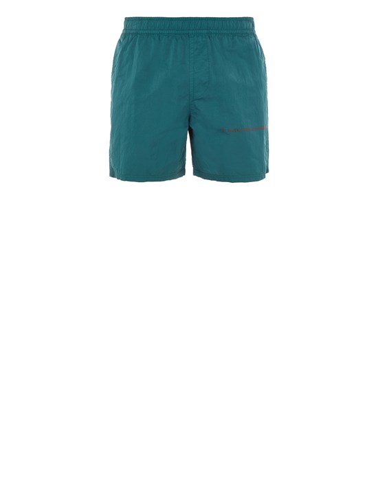 Sold out - STONE ISLAND B0742 60% RECYCLED NYLON  BEACH SHORTS Man Bottle Green