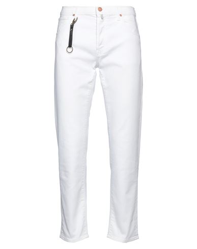 Incotex Man Jeans White Size 38 Cotton, Elastane
