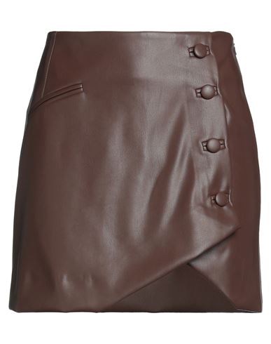 Jijil Woman Mini Skirt Brown Size 6 Polyester