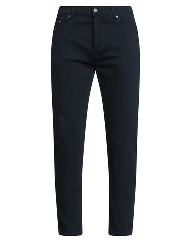 Grey Daniele Alessandrini Man Pants Midnight Blue Size 32 Organic Cotton, Elastane In Blue