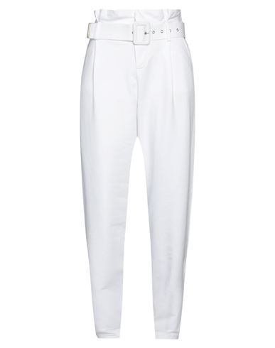Brand Unique Woman Pants White Size 1 Cotton, Polyester
