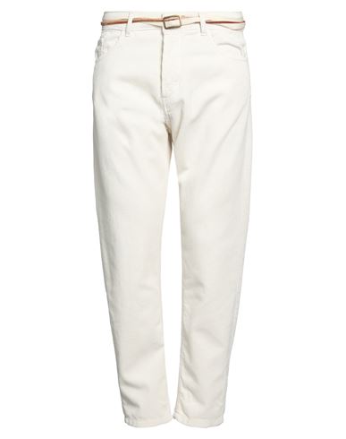 Over-d Man Pants Cream Size 38 Cotton In White