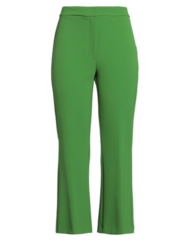 Solotre Woman Pants Green Size 6 Polyester, Elastane