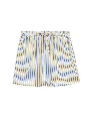 Cos Striped Linen-blend Shorts In Blue