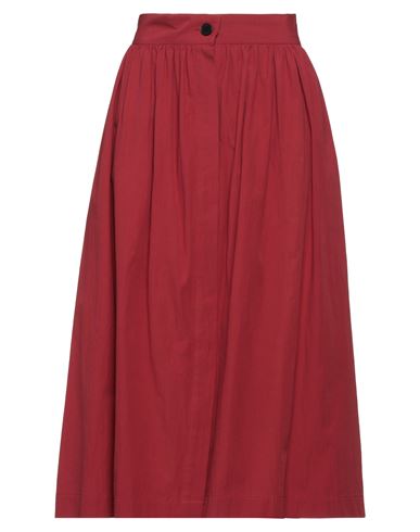 Mii Woman Midi Skirt Brick Red Size L Cotton