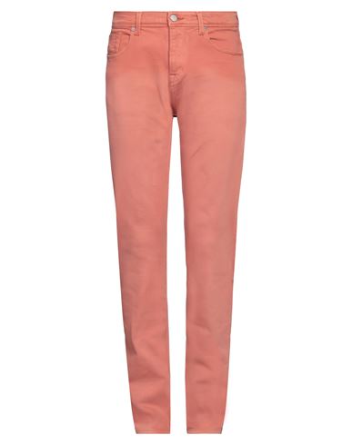 7 For All Mankind Man Denim Pants Salmon Pink Size 33 Cotton, Elastane