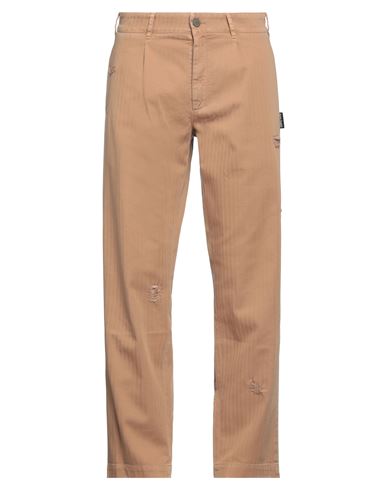 Palm Angels Man Pants Sand Size 34 Cotton, Elastane, Polyester In Beige