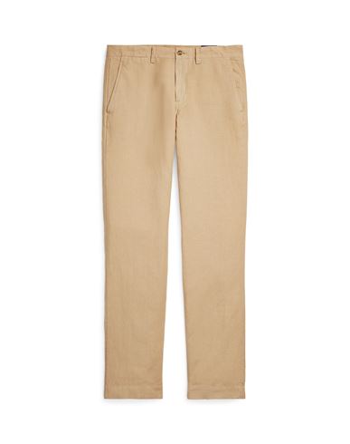 Shop Polo Ralph Lauren Straight Fit Linen-cotton Pant Man Pants Sand Size 33w-34l Linen, Cotton In Beige