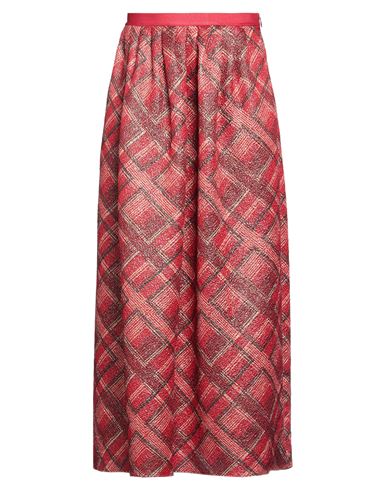 Siyu Woman Midi Skirt Red Size 4 Wool, Lurex, Silk, Nylon, Cotton