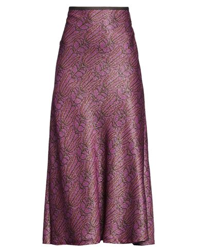 Siyu Woman Maxi Skirt Purple Size 2 Wool, Lurex, Silk, Nylon, Cotton