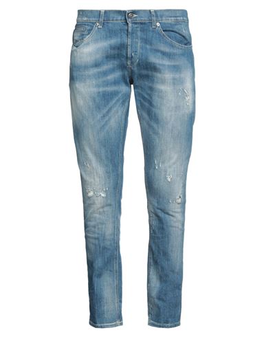 Dondup Man Jeans Blue Size 33 Cotton, Elastomultiester