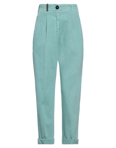 Peserico Woman Pants Turquoise Size 2 Cotton, Elastane In Blue