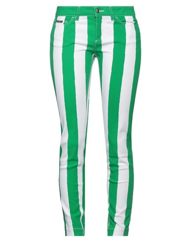 Dolce & Gabbana Woman Denim Pants Light Green Size 4 Cotton, Elastane