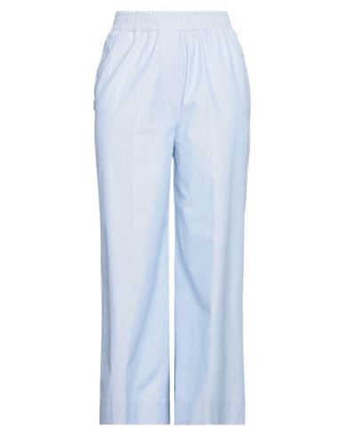 True Nyc Woman Pants Sky Blue Size L Polyester, Cotton, Elastane