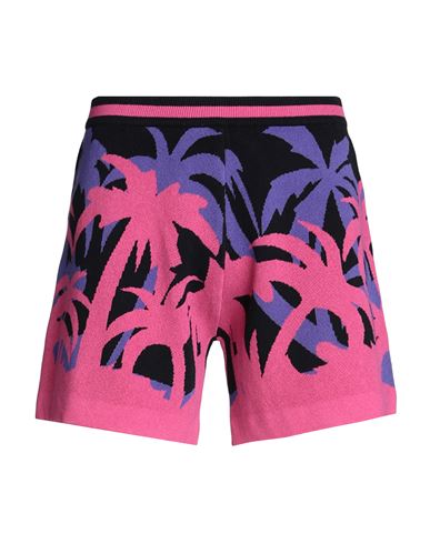 8 By Yoox Hawaiian Jacquard Cotton Shorts Man Shorts & Bermuda Shorts Fuchsia Size Xxl Cotton, Recyc In Pink