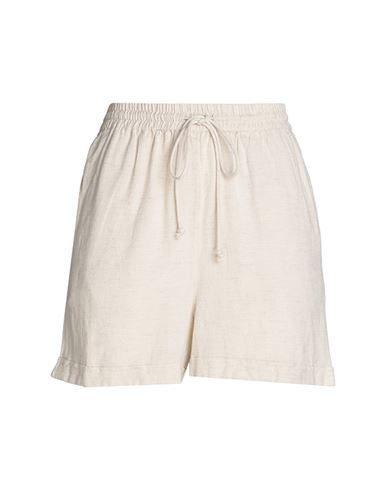 Vila Woman Shorts & Bermuda Shorts Beige Size 8 Viscose, Cotton, Linen