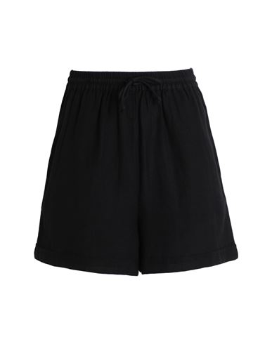 Vila Woman Shorts & Bermuda Shorts Black Size 10 Viscose, Cotton, Linen