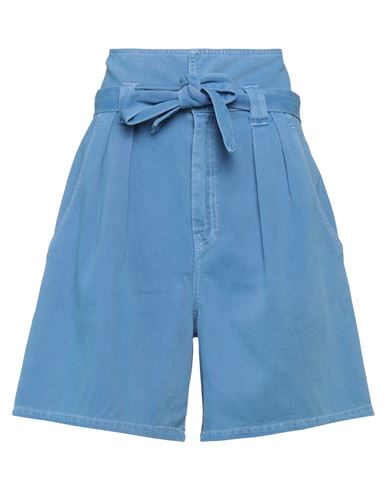 Temperley London Woman Shorts & Bermuda Shorts Blue Size 29 Cotton, Metal