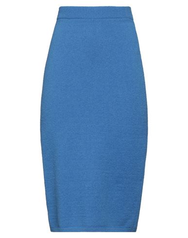 Nanushka Woman Midi Skirt Azure Size S Merino Wool, Polyamide, Elastane In Blue