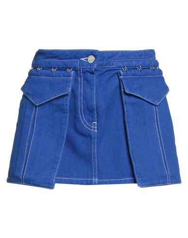 Dion Lee Woman Mini Skirt Bright Blue Size 0 Cotton