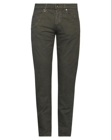 Siviglia Man Pants Dark Green Size 38 Cotton, Elastane, Polyester In Green