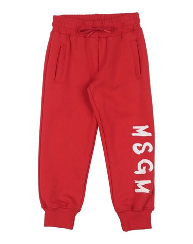 Msgm Toddler Boy Pants Red Size 6 Cotton In Red