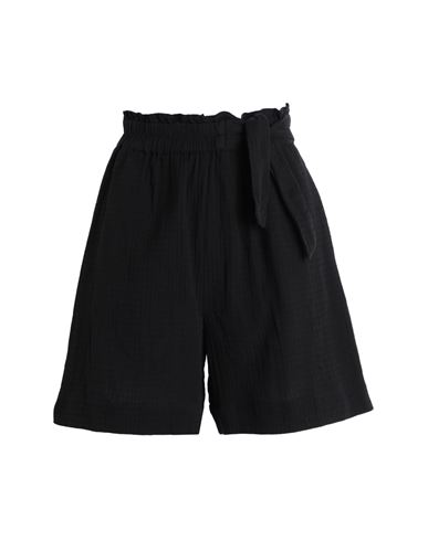 Vila Woman Shorts & Bermuda Shorts Black Size 4 Cotton
