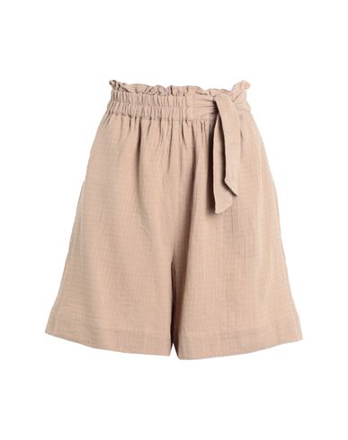 Vila Woman Shorts & Bermuda Shorts Sand Size 6 Cotton In Beige