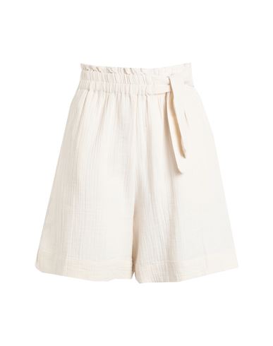 Vila Woman Shorts & Bermuda Shorts Ivory Size 8 Cotton In White